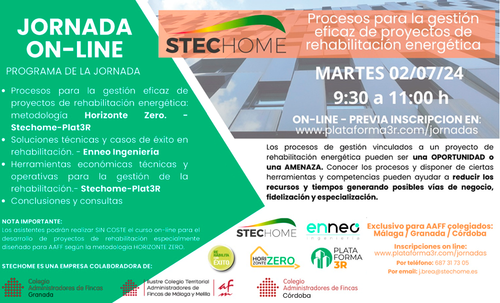 REHABILITA CON ?XITO | Jornada On Line: Procesos para la gestión eficaz de proyectos de rehabilitación energética REHABILITA CON ÉXITO | Jornada On Line: Procesos para la gestión eficaz de proyectos de rehabilitación energética